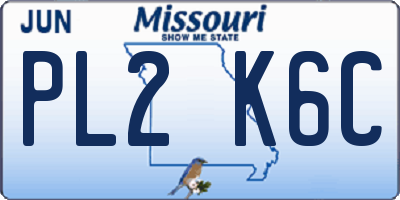 MO license plate PL2K6C