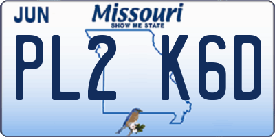MO license plate PL2K6D
