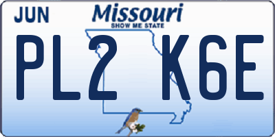 MO license plate PL2K6E