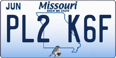 MO license plate PL2K6F