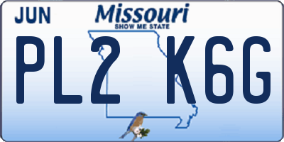 MO license plate PL2K6G