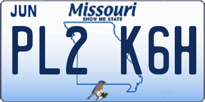 MO license plate PL2K6H