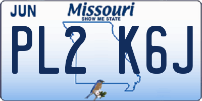 MO license plate PL2K6J