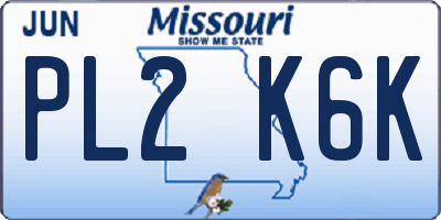 MO license plate PL2K6K