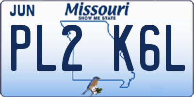 MO license plate PL2K6L