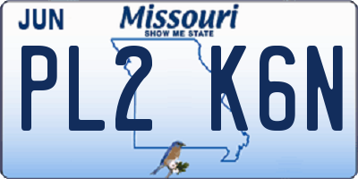 MO license plate PL2K6N