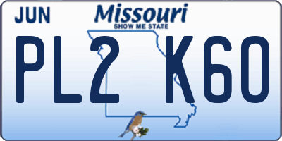 MO license plate PL2K6O