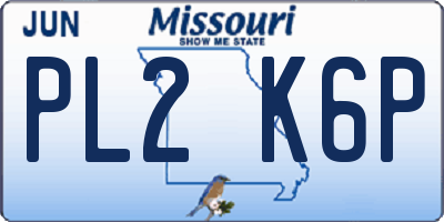 MO license plate PL2K6P