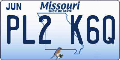 MO license plate PL2K6Q