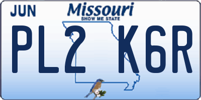 MO license plate PL2K6R