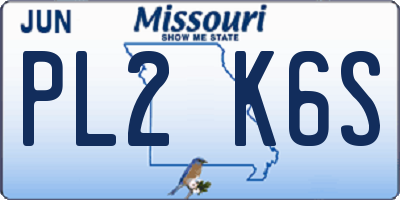 MO license plate PL2K6S