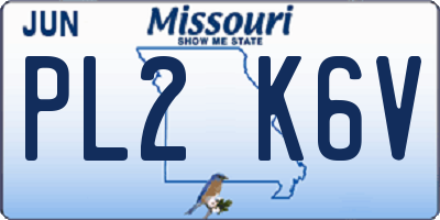 MO license plate PL2K6V