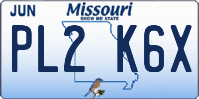 MO license plate PL2K6X