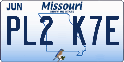 MO license plate PL2K7E