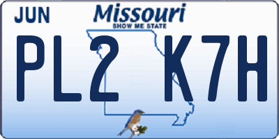 MO license plate PL2K7H