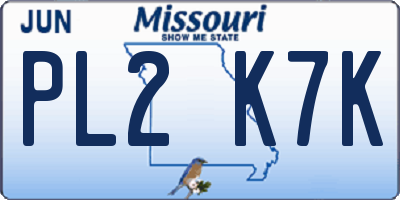 MO license plate PL2K7K