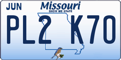 MO license plate PL2K7O