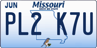 MO license plate PL2K7U