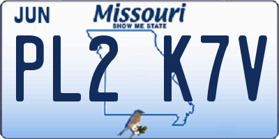 MO license plate PL2K7V