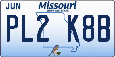 MO license plate PL2K8B