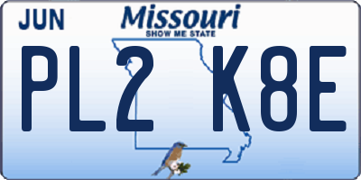 MO license plate PL2K8E