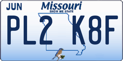 MO license plate PL2K8F