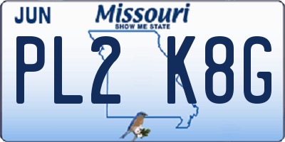 MO license plate PL2K8G