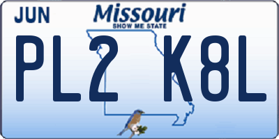 MO license plate PL2K8L