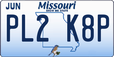 MO license plate PL2K8P