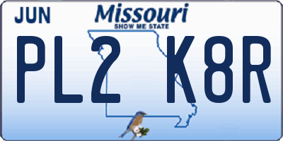 MO license plate PL2K8R