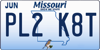 MO license plate PL2K8T