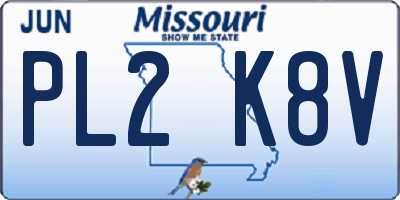 MO license plate PL2K8V