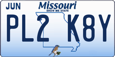 MO license plate PL2K8Y