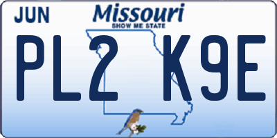 MO license plate PL2K9E