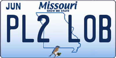 MO license plate PL2L0B