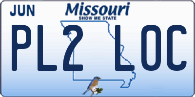 MO license plate PL2L0C