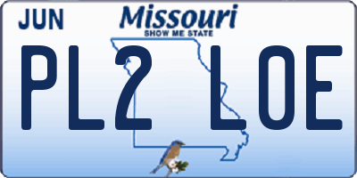 MO license plate PL2L0E