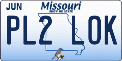 MO license plate PL2L0K