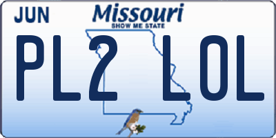 MO license plate PL2L0L