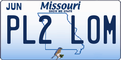 MO license plate PL2L0M