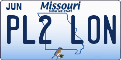 MO license plate PL2L0N