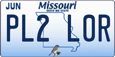 MO license plate PL2L0R