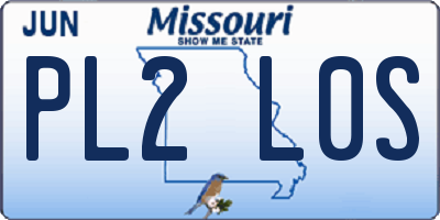 MO license plate PL2L0S