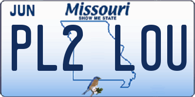 MO license plate PL2L0U