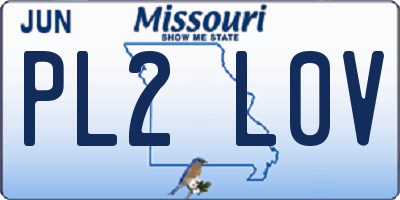 MO license plate PL2L0V