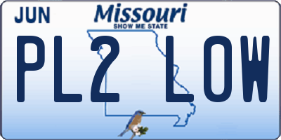 MO license plate PL2L0W