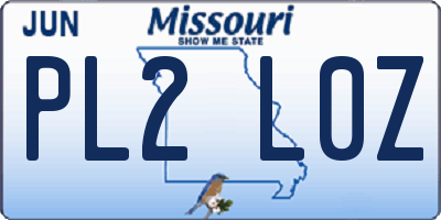 MO license plate PL2L0Z