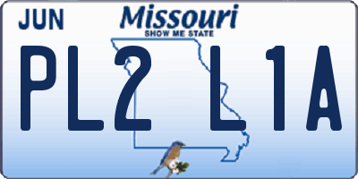 MO license plate PL2L1A