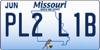 MO license plate PL2L1B