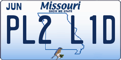 MO license plate PL2L1D